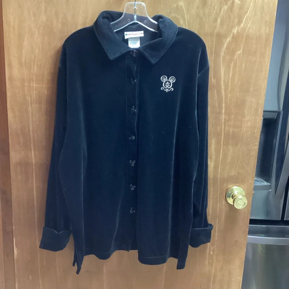 Velvet Mickey button up shirt size M